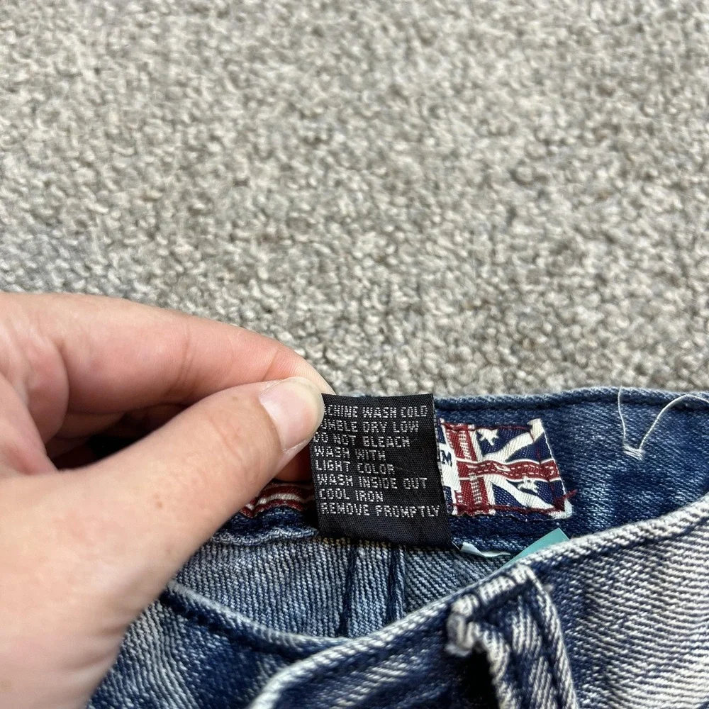 Vintage & Denim Jeans Boys 4 Light‎ Wash Distressed American Flag Patch Straight
